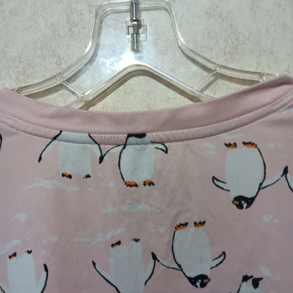 Pink Penguin Print Long Sleeve Shirt - Picture 6 of 7